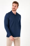 % 100 Pamuk Slim Fit Polo Yaka Erkek Sweat 5905707 İNDİGO