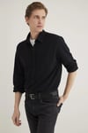 % 100 Pamuk Slim Fit Uzun Kollu Erkek Gömlek 0211583-900 SİYAH