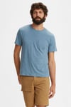 % 100 Pamuk Tek Cepli Bisiklet Yaka Erkek T Shirt 19342-0161 İNDİGO