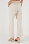 % 100 Pamuklu Bol Paça Regular Fit Kadın Pantolon 673PY2008 BEJ