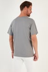 % 100 Pamuklu Slim Fit Bisiklet Yaka Cepli Erkek T Shirt 5902000 KOYU GRİ