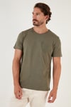 % 100 Pamuklu Slim Fit Bisiklet Yaka Cepli Erkek T Shirt 5902000 HAKİ