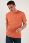 % 100 Pamuklu Slim Fit Bisiklet Yaka Cepli Erkek T Shirt 5902000 Tarçın
