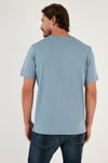 % 100 Pamuklu Slim Fit Bisiklet Yaka Cepli Erkek T Shirt 5902000 AÇIK MAVİ