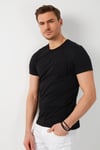 % 100 Pamuklu Slim Fit Bisiklet Yaka Cepli Erkek T Shirt 5902000 SİYAH