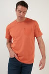 % 100 Pamuklu Slim Fit Bisiklet Yaka Cepli Erkek T Shirt 5902000 Tarçın