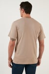 % 100 Pamuklu Slim Fit Bisiklet Yaka Cepli Erkek T Shirt 5902000 VİZON