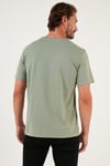 % 100 Pamuklu Slim Fit Bisiklet Yaka Cepli Erkek T Shirt 5902000 YEŞİL