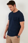 % 100 Pamuklu Slim Fit Bisiklet Yaka Cepli Erkek T Shirt 5902000 İNDİGO