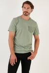 % 100 Pamuklu Slim Fit Bisiklet Yaka Cepli Erkek T Shirt 5902000 YEŞİL