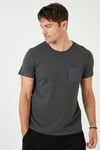 % 100 Pamuklu Slim Fit Bisiklet Yaka Cepli Erkek T Shirt 5902000 ANTRASİT