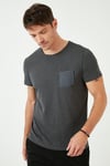 % 100 Pamuklu Slim Fit Bisiklet Yaka Cepli Erkek T Shirt 5902000 ANTRASİT