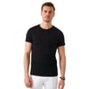 % 100 Pamuklu Slim Fit Bisiklet Yaka Cepli Erkek T Shirt 5902000 SİYAH