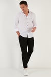 % 100 Pamuklu Slim Fit Uzun Kollu Erkek Gömlek CF21S111498 BEYAZ