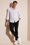 % 100 Pamuklu Slim Fit Uzun Kollu Erkek Gömlek CF21S111498 BEYAZ