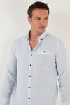 % 100 Pamuklu Slim Fit Uzun Kollu Erkek Gömlek CF21S111498 MAVİ