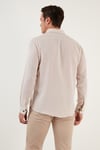 % 100 Pamuklu Slim Fit Uzun Kollu Erkek Gömlek CF21S111498 TAŞ