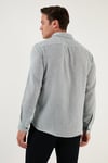 % 100 Pamuklu Slim Fit Uzun Kollu Erkek Gömlek CF21S111498 HAKİ