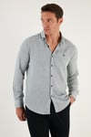 % 100 Pamuklu Slim Fit Uzun Kollu Erkek Gömlek CF21S111498 HAKİ