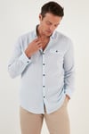 % 100 Pamuklu Slim Fit Uzun Kollu Erkek Gömlek CF21S111498 MAVİ