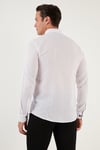 % 100 Pamuklu Slim Fit Uzun Kollu Erkek Gömlek CF21S111498 BEYAZ