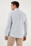 % 100 Pamuklu Slim Fit Uzun Kollu Erkek Gömlek CF21S111498 MAVİ