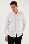 % 100 Pamuklu Slim Fit Uzun Kollu Erkek Gömlek CF21S111498 BEYAZ