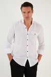 % 100 Pamuklu Slim Fit Uzun Kollu Erkek Gömlek CF21S111498 BEYAZ