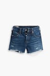 % 100 Pamuklu Yüksel Bel 501 Kadın Short 56327-0333 KOYU MAVİ