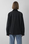 %100 Pamuk Oversize Fit Klasik Yaka Kadın Mont 1110907-900 SİYAH
