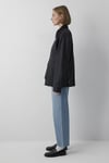 %100 Pamuk Oversize Fit Klasik Yaka Kadın Mont 1110907-900 SİYAH