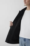 %100 Pamuk Oversize Fit Klasik Yaka Kadın Mont 1110907-900 SİYAH