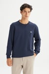 %100 Pamuk Regular Fit Bisiklet Yaka Erkek Sweat L82IRYMA LACİVERT
