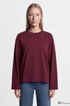%100 Pamuk Regular Fit Bisiklet Yaka Kadın Sweat 1620070-70422 BORDO