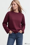 %100 Pamuk Regular Fit Bisiklet Yaka Kadın Sweat 1620070-70422 BORDO