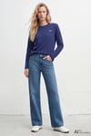%100 Pamuk Regular Fit Bisiklet Yaka Logolu Kadın Sweat 1620079-70722 SAKS