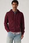 %100 Pamuk Regular Fit Kapüşonlu Erkek Sweat 34584-0051 BORDO