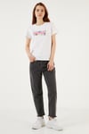 501 Pamuklu Regular Fit Cropped Jeans Kadın Kot Pantolon A7739-0001 KOYU GRİ