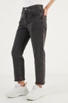 501 Pamuklu Regular Fit Cropped Jeans Kadın Kot Pantolon A7739-0001 KOYU GRİ