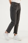 501 Pamuklu Regular Fit Cropped Jeans Kadın Kot Pantolon A7739-0001 KOYU GRİ