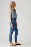 501 Pamuklu Straight Fit Yüksek Bel Düz Paça Jeans Kadın Kot Pantolon A7739-0038 MAVİ