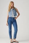 501 Pamuklu Straight Fit Yüksek Bel Düz Paça Jeans Kadın Kot Pantolon A7739-0038 MAVİ