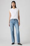 501 Pamuklu Straight Fit Yüksek Bel Düz Paça Jeans Kadın Kot Pantolon 005K9-0000 MAVİ