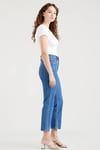 501 Pamuklu Yüksek Bel Slim Fit Kısa Paça Jeans Kadın Kot Pantolon 36200-0225 MAVİ