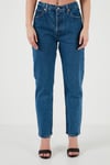 501 Regular Fit Yüksek Bel Cropped Jeans Kadın Kot Pantolon A7739-0007 KOYU MAVİ
