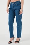 501 Regular Fit Yüksek Bel Cropped Jeans Kadın Kot Pantolon A7739-0007 KOYU MAVİ