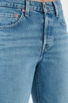 501 Streç Pamuklu Regular Fit Yüksek Bel Kısa Paça Jeans Kadın Kot Pantolon A7739-0018 MAVİ
