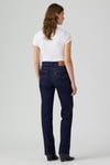 723 Pamuklu Straight Fit Yüksek Bel Düz Paça Jeans Kadın Kot Pantolon 008SY-0001 KOYU LACIVERT