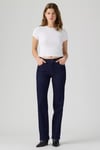 723 Pamuklu Straight Fit Yüksek Bel Düz Paça Jeans Kadın Kot Pantolon 008SY-0001 KOYU LACIVERT