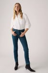 724 Pamuklu Slim Fit Yüksek Bel Düz Paça Jeans Kadın Kot Pantolon 18883-0392 İNDİGO